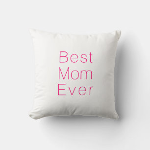 Coussin Meilleure maman Jamais chaud rose fuchsia blanc mi