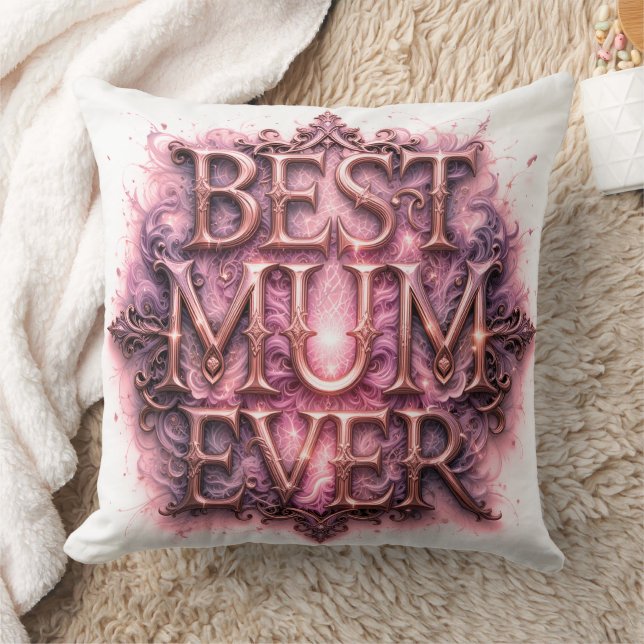 Coussin Meilleure maman jamais Cité Papillon rose (Couverture)