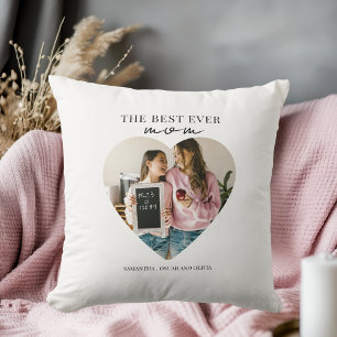 Coussin Meilleure maman Jamais Coeur Photo