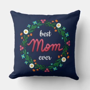 Coussin Meilleure maman Jamais Elegant Marine Colorful Flo