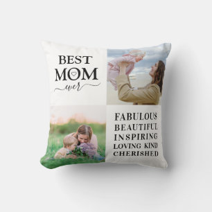 Coussin Meilleure maman Jamais Famille Collage de photos