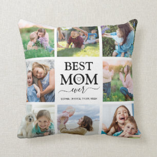 Coussin Meilleure maman Jamais Famille Collage de photos