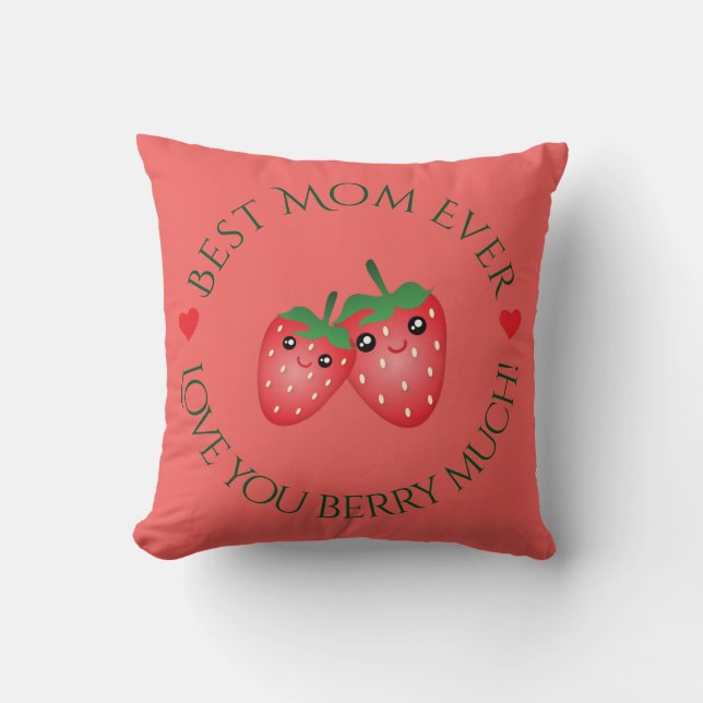 Coussin Meilleure Maman Jamais Fête des Mères Aimez-vous b (Recto)