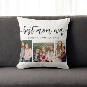 Coussin Meilleure maman jamais - Fête des mères Collage ph