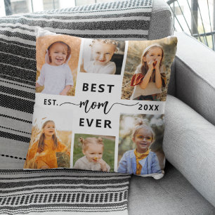 Coussin Meilleure maman jamais - Fête des mères Collage ph