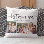 Coussin Meilleure maman jamais - Fête des mères Collage ph<br><div class="desc">Célébrez la fête des mères avec le meilleur collage photo de maman Ever Jetez l'oreiller. Ce gardien personnalisé présente un collage magnifiquement arrangé de photos chères, capturant des moments spéciaux avec votre maman. Conçu avec des matériaux de qualité, il ajoute une touche de design et de sentimentalité à tout espace,...</div>