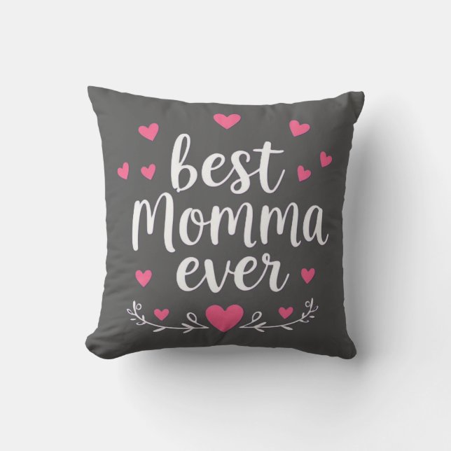 Coussin meilleure maman jamais gris (Recto)
