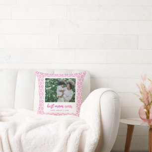 Coussin Meilleure Maman Jamais mignonne Coeur rose Motif P