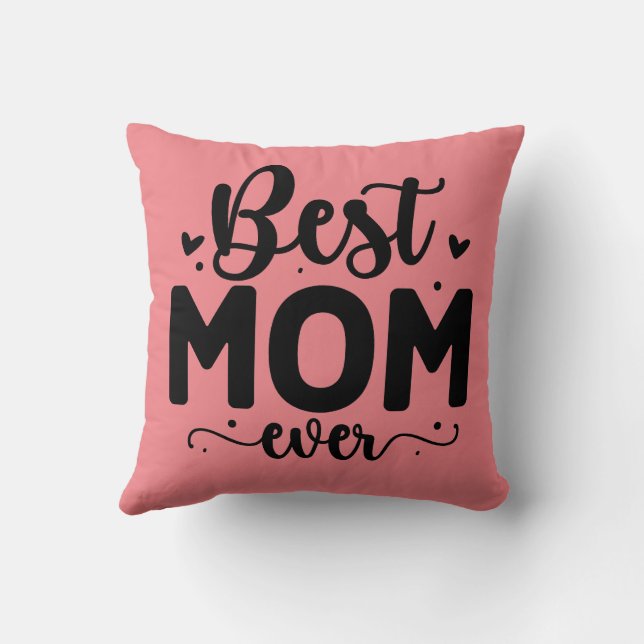 Coussin Meilleure maman jamais personnalisée Photo (Verso)