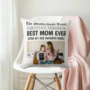 Coussin Meilleure Maman Jamais Personnalisée Photo Journal