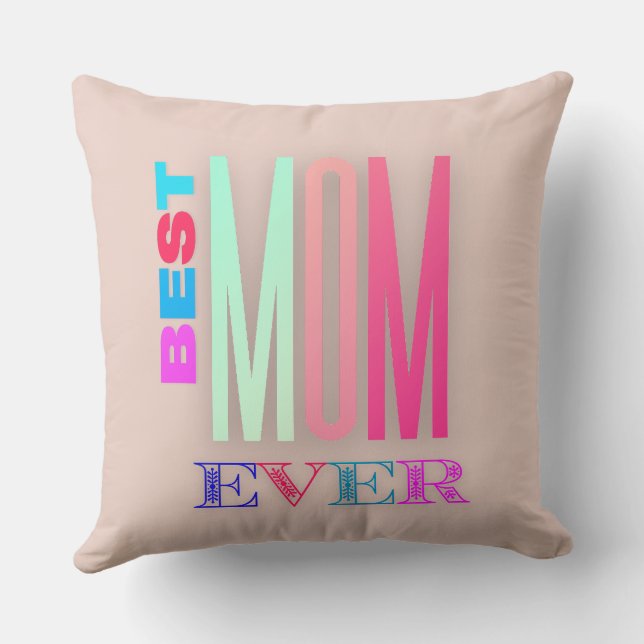 Coussin Meilleure maman jamais Personnaliser photo de fami (Verso)