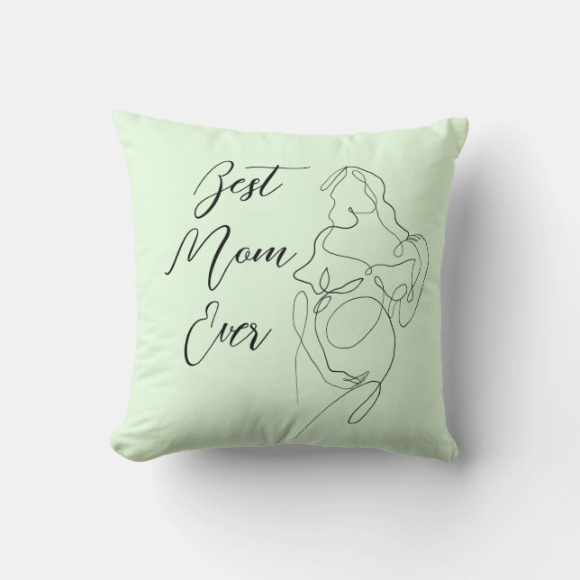 Coussin Meilleure maman jamais tendance une ligne Grossess (Recto)