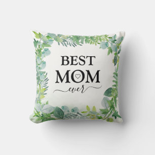 Coussin Meilleure maman jamais verdure Foliage moderne