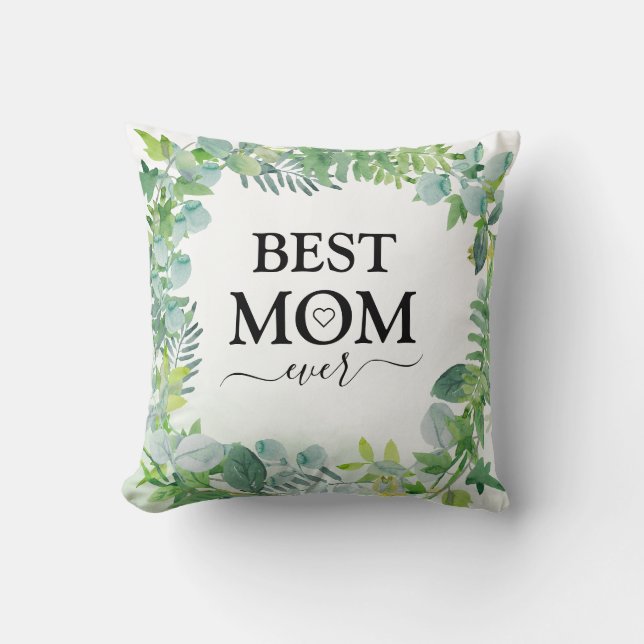 Coussin Meilleure maman jamais verdure Foliage moderne (Recto)