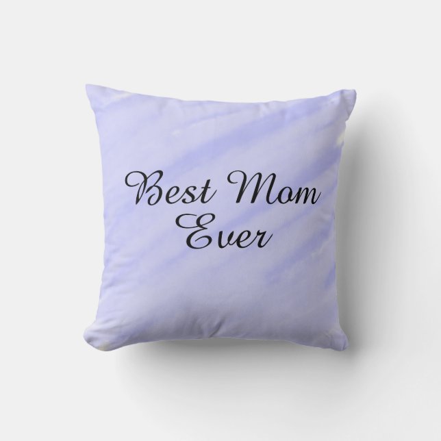 Coussin Meilleure maman jamais violet blanc aquarelle cade (Recto)