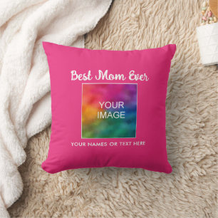 Coussin Meilleure maman Jour Personnalisé Typographie Noms