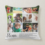 Coussin Meilleure maman, maman, maman Définition 12 Photo<br><div class="desc">Personnel with your her 12 favourites photos et personalized text for your special Ma, Mum ou Mama to create a unique venge for Mother's day, birthdays, baby showers, or any day you want to show much she means to you. A perfect way to show how amazing she is every day....</div>