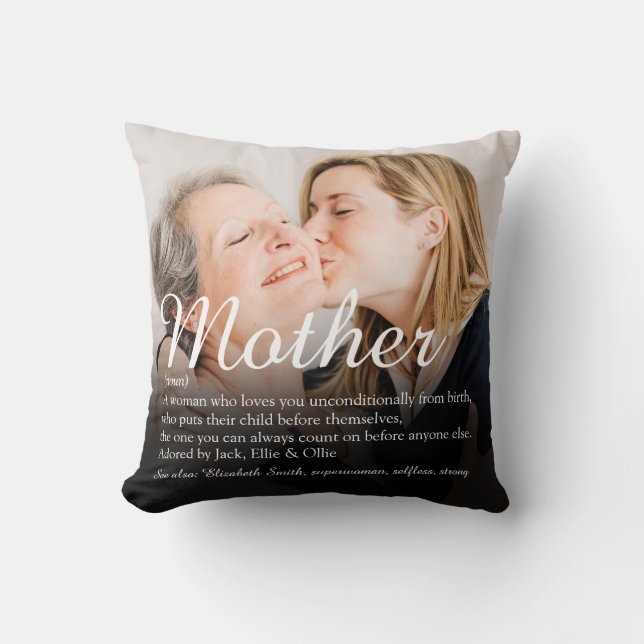 Coussin Meilleure Maman, Maman, Mère Définition Photo (Recto)