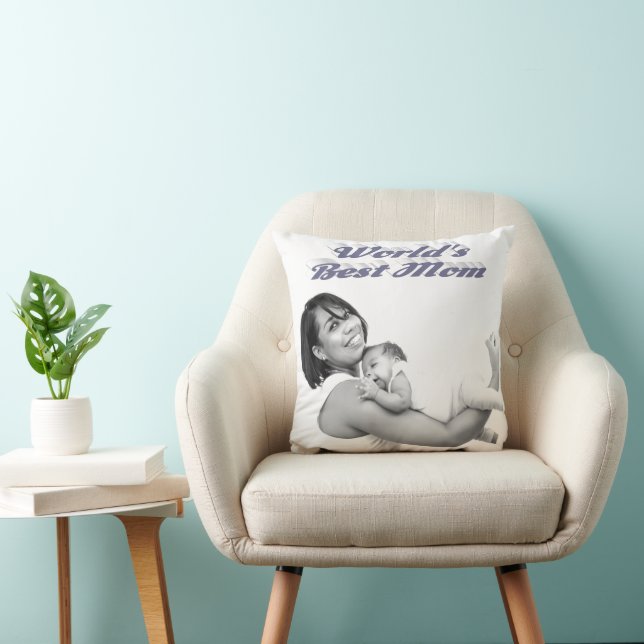 Coussin Meilleure maman photo grise (Chaise)