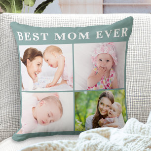 Coussin Meilleure Maman Pour Collage Photo 4 Sage Vert Per