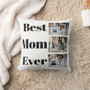 Coussin Meilleure maman qui soit Collage de 3 photos pour