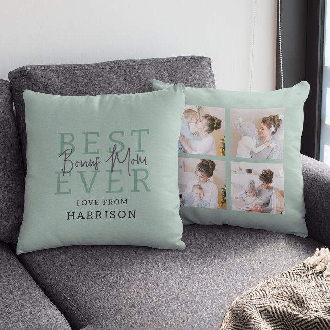 Coussin Meilleure Maman Supplémentaire Moderne | Collage P (Créateur téléchargé)