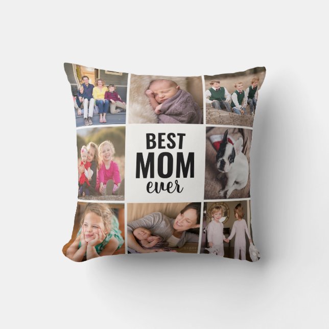 Coussin Meilleure maman tendance Ever 8 Photo Mère moderne (Recto)