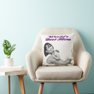 Coussin Meilleure maman violette photo