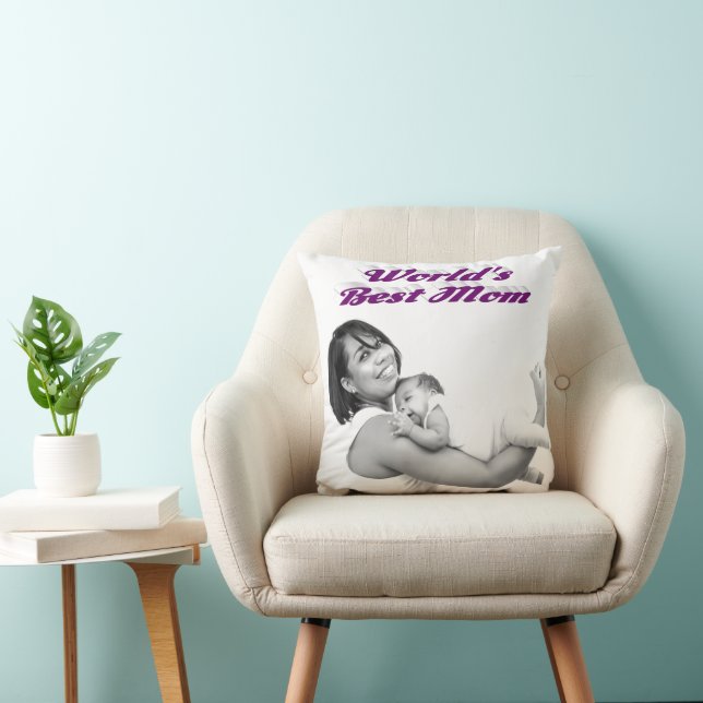 Coussin Meilleure maman violette photo (Chaise)