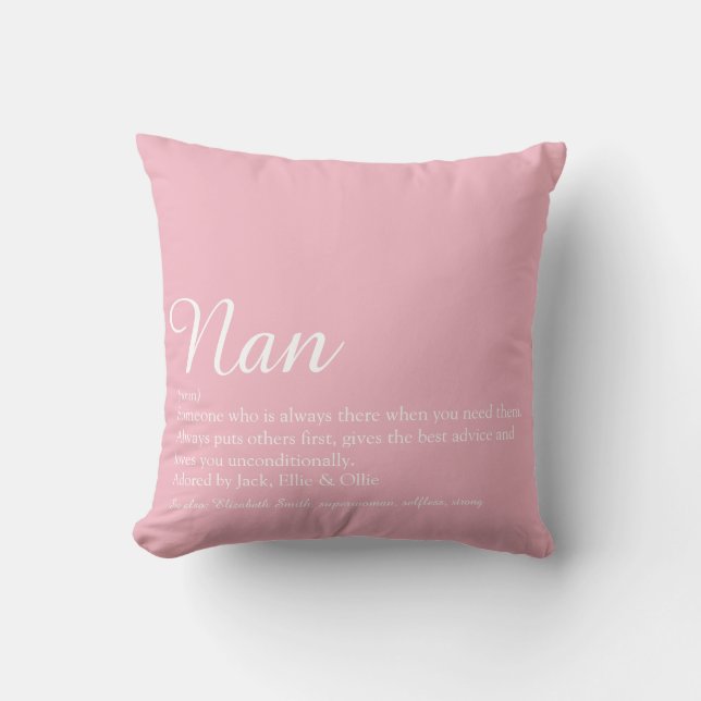 Coussin Meilleure Mamie de tous les temps, Définition de g (Recto)