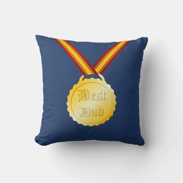 Coussin Meilleure médaille de papa Fête des pères (Recto)