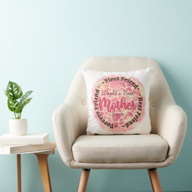 Coussin Meilleure mère du monde jamais premier ami meilleu (Chaise)
