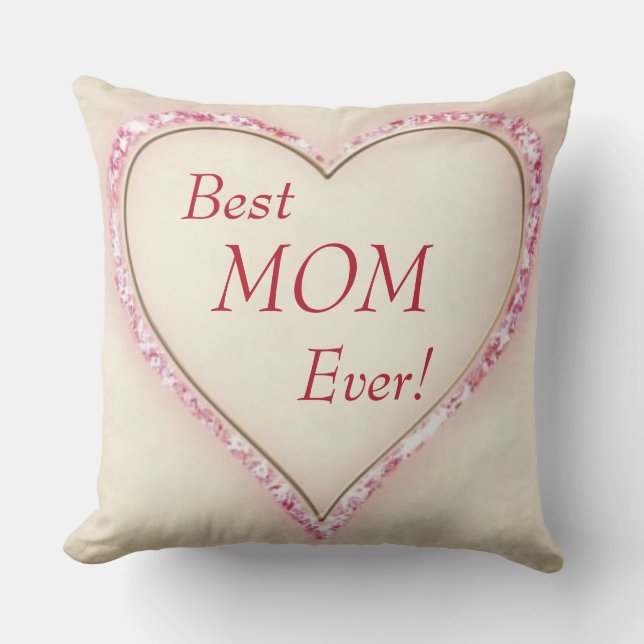 Coussin Meilleure MOM du coeur jamais (Recto)