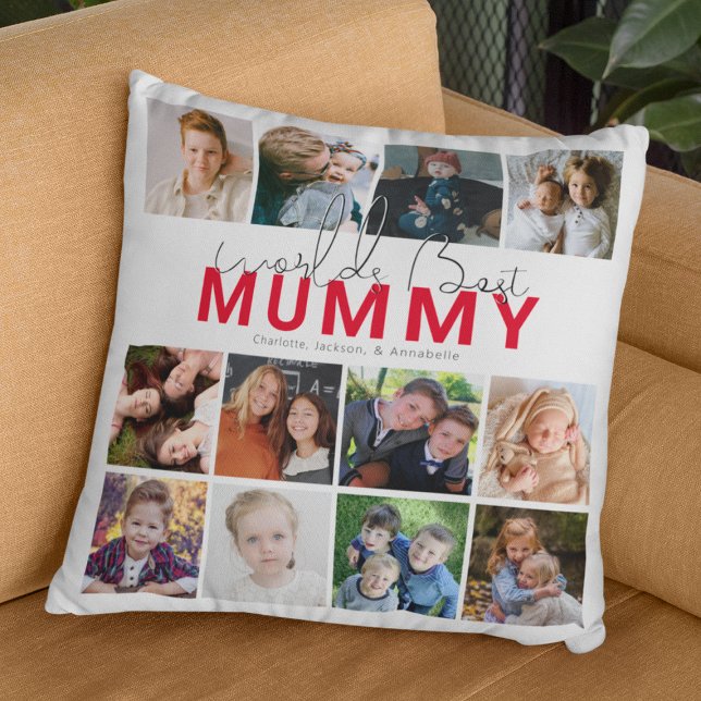 Coussin Meilleure Mummy du Monde | Collage Photo (Créateur téléchargé)
