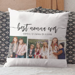 Coussin Meilleure Nonna jamais - Collage photo pour petits<br><div class="desc">Célébrez votre Vierge avec le meilleur Nonna Ever Grandchildren Photo Collage Jetez l'oreiller. Cette tenue personnalisée présente un collage magnifiquement arrangé de photos chères, capturant des moments spéciaux avec ses petits-enfants. Conçu avec des matériaux de qualité, il ajoute une touche de design et de sentimentalité à tout espace, parfait pour...</div>