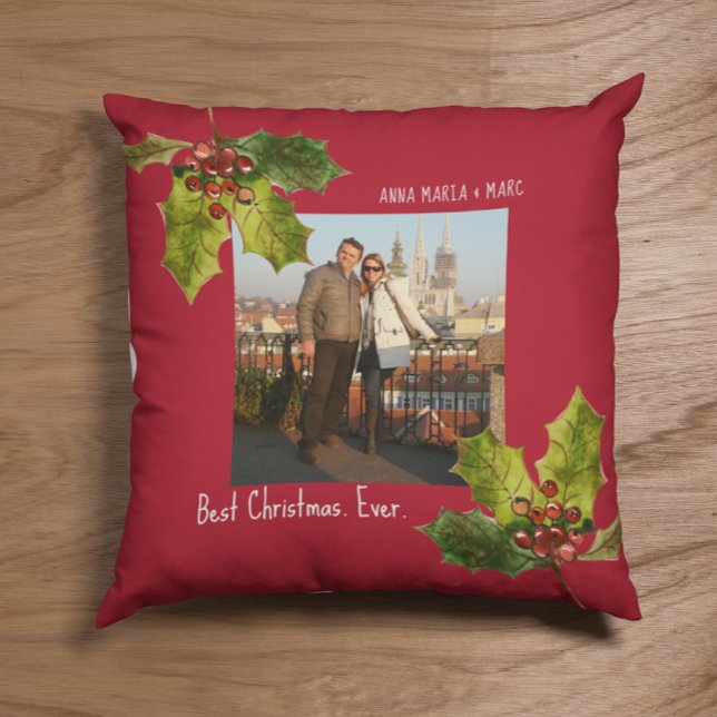 Coussin Meilleure photo de Noël jamais deux (Créateur téléchargé)