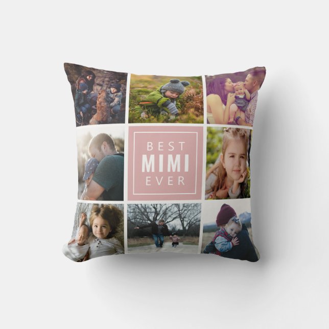 Coussin Meilleure photo Mimi jamais (Recto)