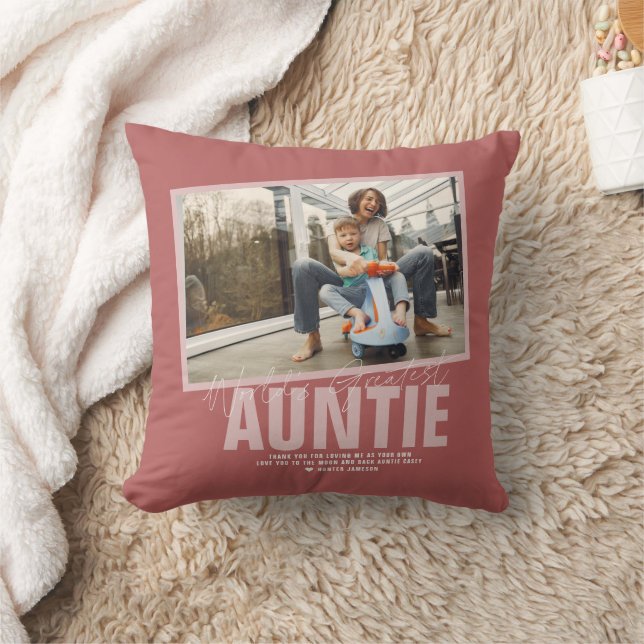 Coussin Meilleure Tante du Monde | Photo Moderne (Couverture)