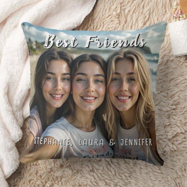 Coussin Meilleures amies avec citation inspirante (Couverture)