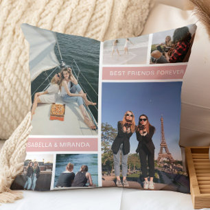 Coussin Meilleures Amies Besties 6 Collage de Photos