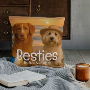 Coussin Meilleures amies BFF Nom de l'amie Photo personnal