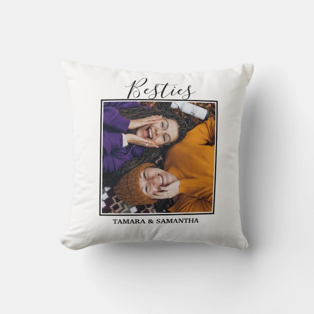 Coussin Meilleures amies BFF Photo Nom de la meilleure ami (Recto)
