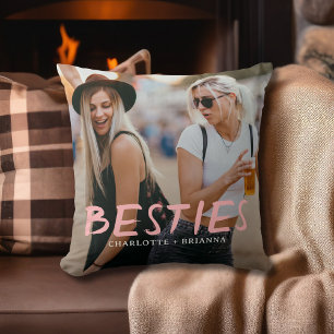 Coussin Meilleures Amies Brosse Écriture Photo