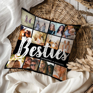 Coussin MEILLEURES AMIES, Collage de photos & Noms   Meill