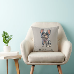 Coussin Meilleures amies maman de chien Déco Bouledogue Fr