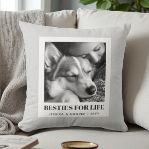 Coussin Meilleures Amies Maman de Chien Gris Moderne Photo