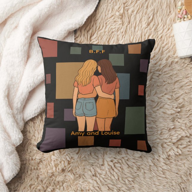 Coussin Meilleures amies personnalisées (Couverture)