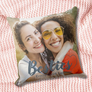Coussin Meilleures Amies Photo Cadeau Cœur Souvenir