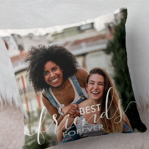 Coussin Meilleures Amies pour Toujours Écriture Superposée