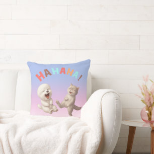 Coussin Meilleures amies qui rient : HAHAHA ! Art de Bicho